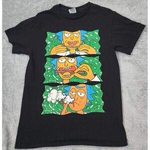 Rick and Morty Weed Shirt Mens Small Rolling Blunts Stoned Cannabis Trippy Smoke